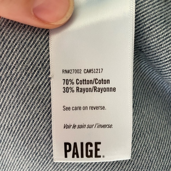 Paige Aveline Classic Denim Jacket Size large - Picture 6 of 6